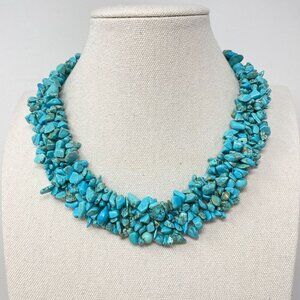 Turquoise Multistrand Nugget Cluster/Chips Necklace